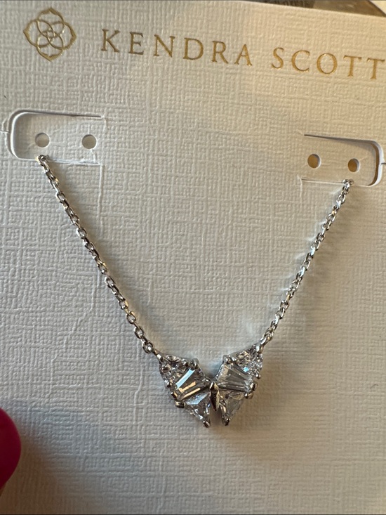 Kendra Scott Jewelry - Kendra Scott Blair Butterfly Silver Clear Crystal Necklace